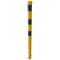 Barrier post | steel tube  76 x 2,6 mm | yellow / black | stationary, for casting in concretewith ground anchor | with 1 eyelet